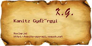 Kanitz Györgyi névjegykártya
